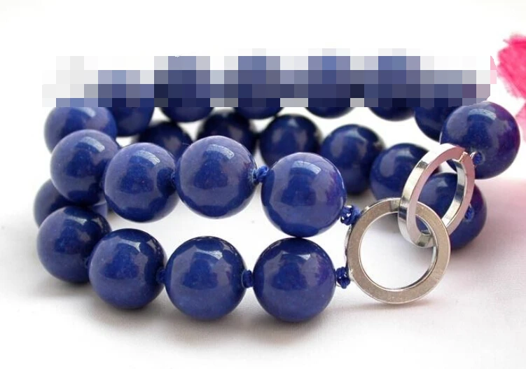 

0551 2strands 8" nature blue round bracelet