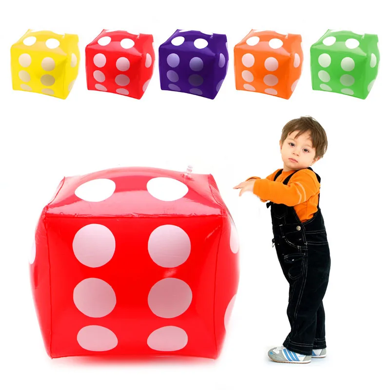 

30cm Inflatable Multi Color Blow-Up Cube PVC Dice Toy Stage Prop Group Game Tool