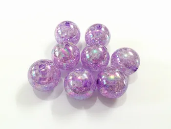

(Choose Size First) 12mm/16mm/20mm Light Purple Crack Beads With AB Effect