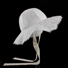 Новая летняя уличная Панама Для женщин Цветочный принт Панама пляжная кепка от солнца прекрасный кружева принцесса девушка с полями, солнце Шапки