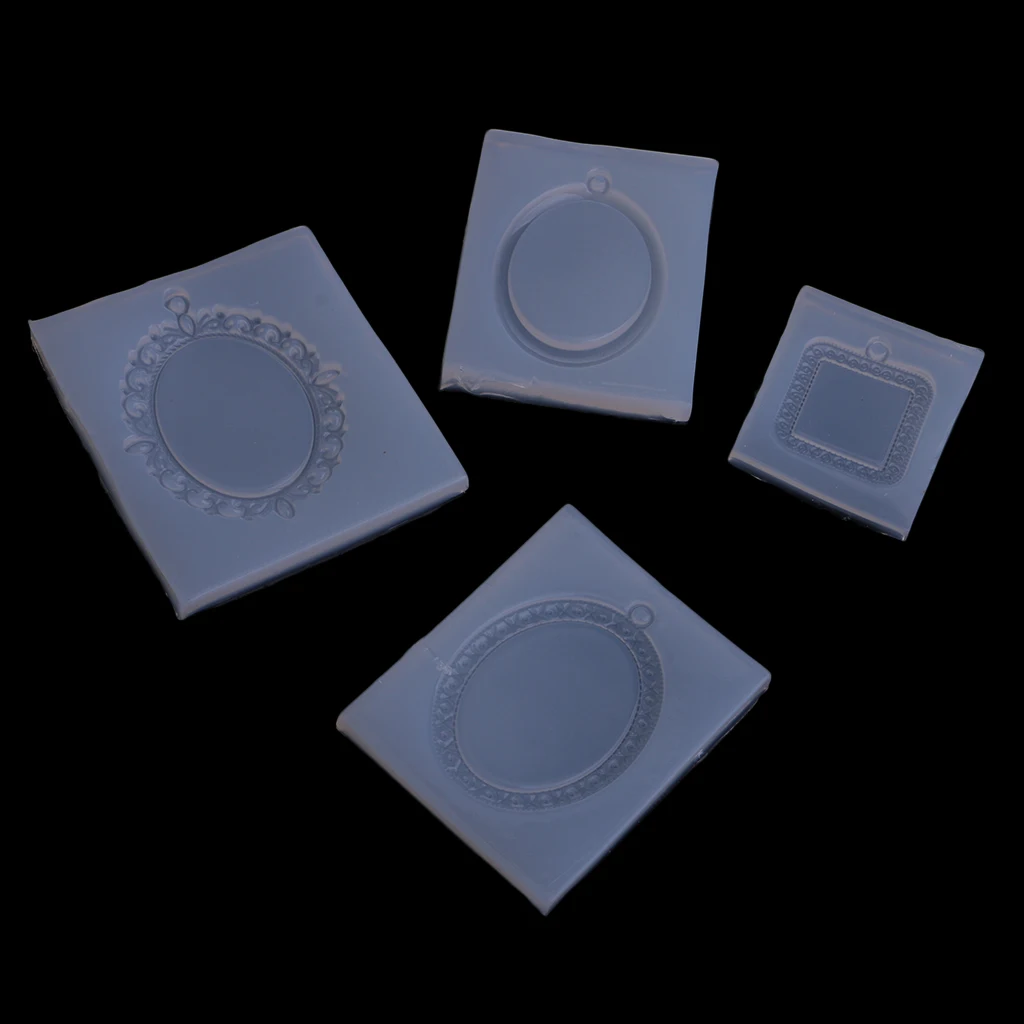 4 модели, силиконовая форма для изготовления ювелирных изделий, ожерелье, кабошон, камея, установка, подвеска, форма, сделай сам, эпоксидная смола, литье, ремесло, формы, инструмент