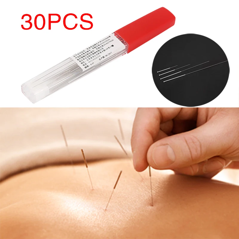 

30PCS/Lot Acupuncture Pin Sterile Acupuncture Needles Non-Disposable Home Premium with Handle Professional Practice Nedle