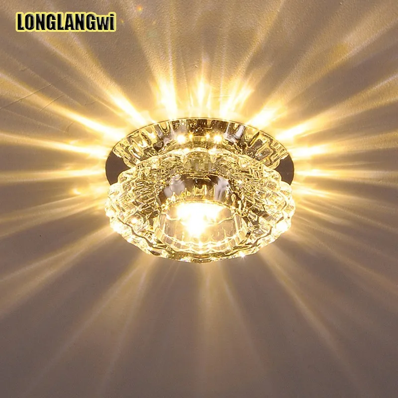 

3W Aisle led ceiling lamp living room crystal corridor aisle lights LED Ceiling Lights Luces de techo multiple Colour Colorful