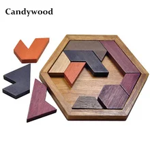 Montessori toys Creative Children Hexagonal Wooden Geometric Shape Jigsaw Puzzles Board Educational Intelligence Baby Kids Toys