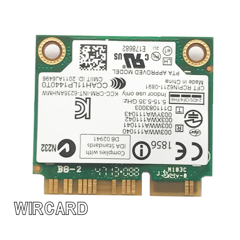 WIRCARD ноутбук беспроводная lan Карта для Intel mediino Advanced-N 6235 6235ANHMW 300 Мбит/с wifi карта Bluetooth 4,0 Половина мини PCIe