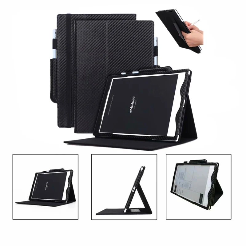 

Case for reMarkable 10.3inch Tablet Funda PU Leather Protective Cover Ebook E-reader Bag Shockproof Stand Skin shell+Hand Holder