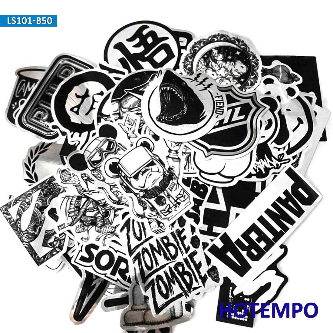 50pcs Cool Imitation Metal Cartoon Image Stickers for Mobile Phone Laptop Luggage Skateboard Guitar Case Moto Car Decal Stickers 50pcs Cool Imitation Metal Cartoon Image Stickers for Mobile Phone Laptop Luggage Skateboard Guitar Case Moto Car Decal Stickers