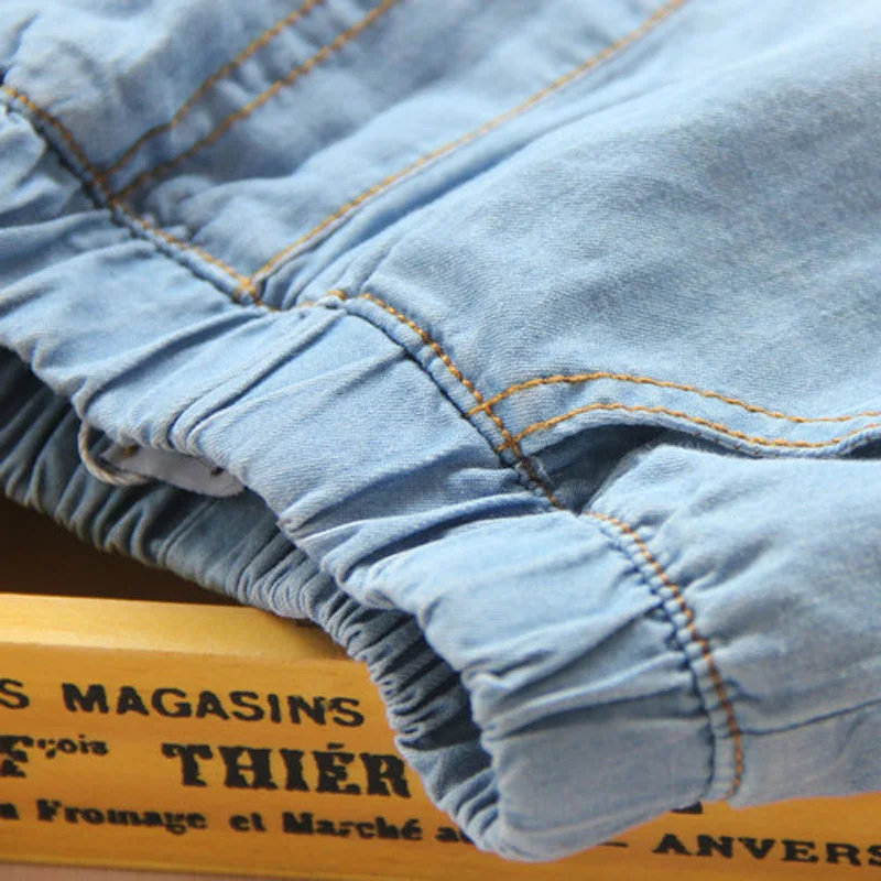 Hot Summer Fashion 2 3 4 6 8 10 12 Years Children Cotton Baby Lace Edges Patchwork Jeans Kids Girls Denim Blue Shorts
