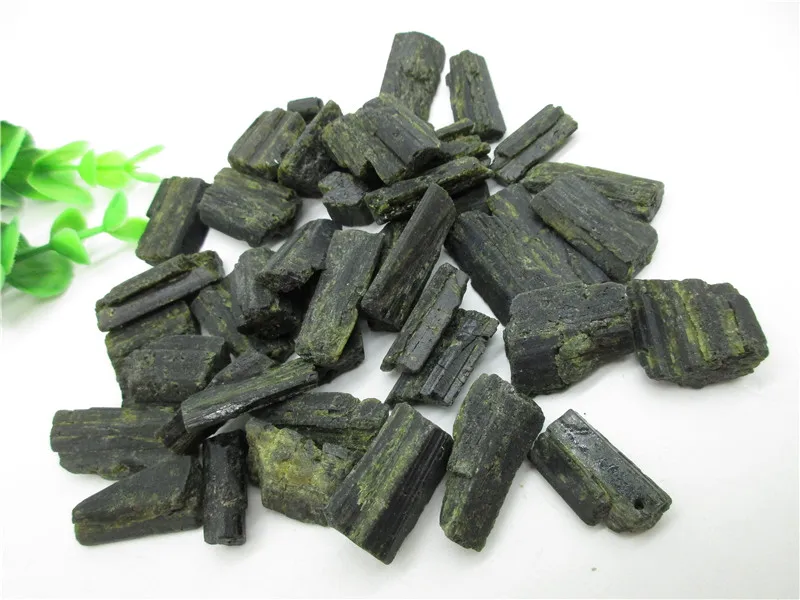 

Raw Natural Green Tourmaline Schorl Crystal Gem Original Mineral Specimen Rough Stone