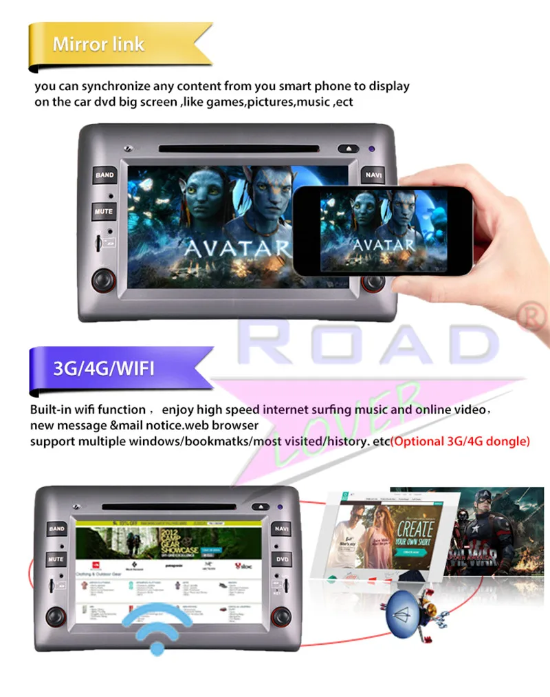 Best Roadlover Android 9.0 Car Multimedia DVD Player Radio For Fiat Stilo 2002-2010 Stereo GPS Navigation Automagnitol 2 Din 7" Video 1