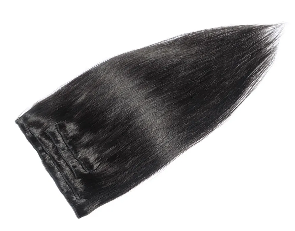 Rechoo прямо машина сделала Волосы Remy # 1B натуральный черный Цвет 100% Человеческие волосы 10 шт. клип в расширениях 200 г 160 г 22 24 дюйм(ов)