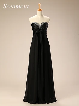 

Elegant chiffon evening dress strapless silver sequin beaded evening gown ruffled chiffon Formal Party Dress kakahu ahiahi
