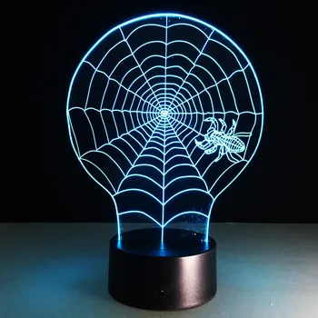 

Creative Spider Web LED 3D Illusion Night Light USB Base Touch Switch Table Lamp Visual light Home Decora For Children Toy Gift