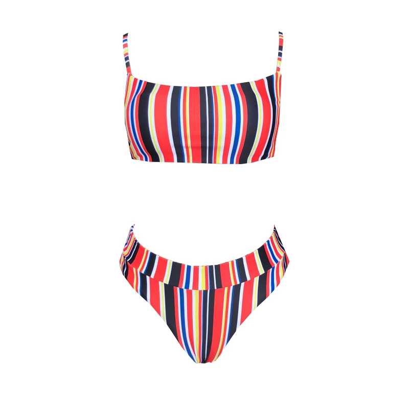 Billig Neue Sexy Bikinis 2019 Schwimmen Anzüge für Frauen Bademode Hohe Taille Bikini Set Floral Bandeau Weiblichen Badeanzug Frauen Badeanzug