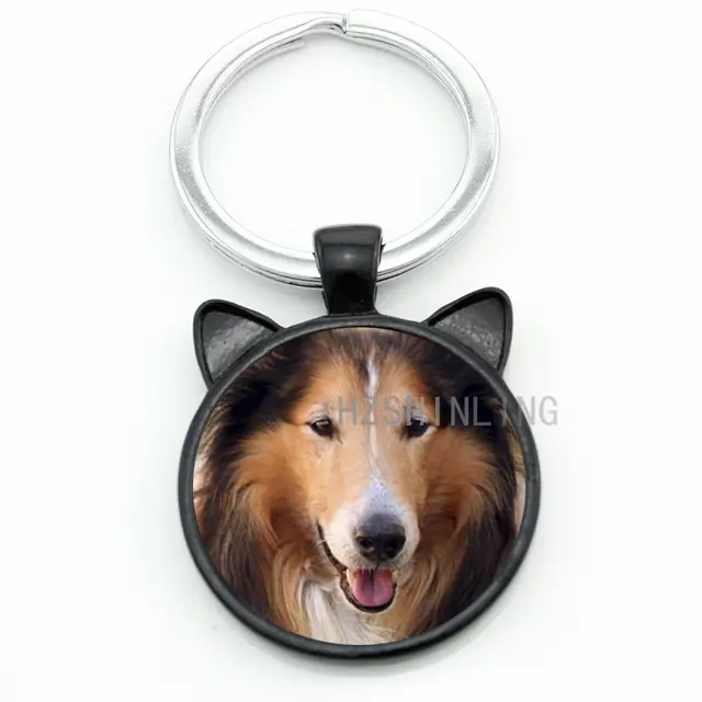 2016 Hot Selling Dog Keychain Long Haired Rough Collie Mini