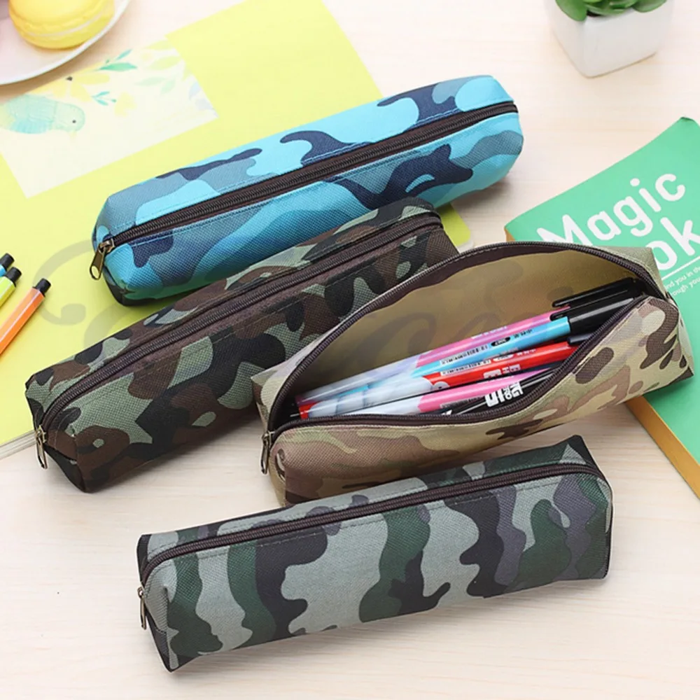 

Personalized Camouflage Pen Bag Pencil Case Pouch Stationery Cosmetic Makeup Bag Papeterie Pochette Maquillage
