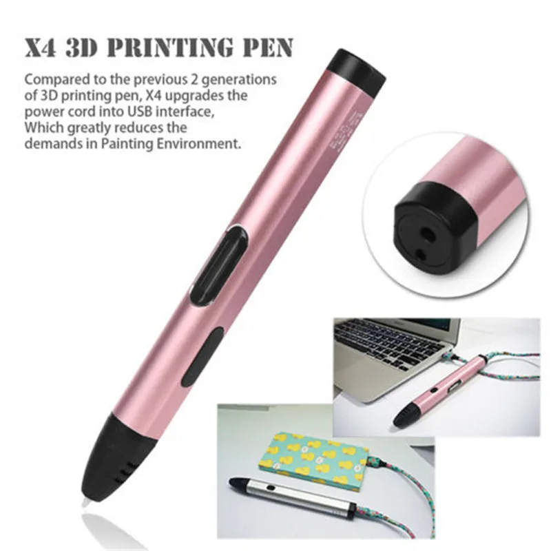 Новинка DIY 3D Ручка принтер ручка с бесплатной ручкой база USB порт кабель питания Рождественский подарок для детей дизайн живопись EU/US/UK/AU Plug