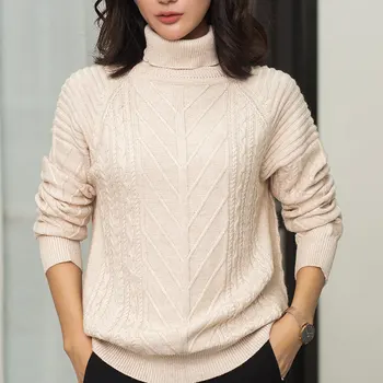 

Litvriyh 18 new style cashmere sweater women sweaters and pullover long sleeve high neck warm female pullover women knitted tops