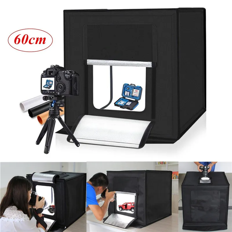 

New 60x60x60cm Portable Photography Studio Set 5500K Led Light Studio Photography Light Box Mini Backdrop Tent Cube Light Box