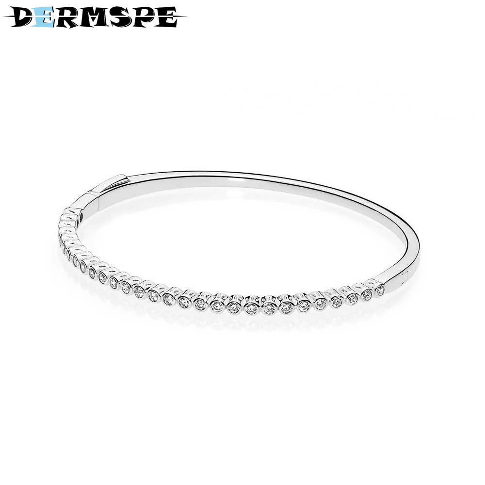 

DERMSPE 100% 925 Sterling Silver Verfuhrerischer Brillant-Schliff Fit DIY Original Bangle Charms Women Fashion Gift