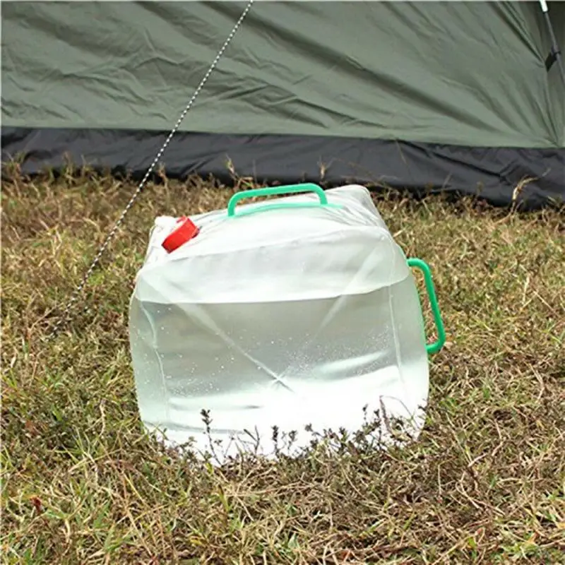 5 Gallon/20L Portable Water Bag Collapsible PVC Water Container Outdoor Camping Mountaineering Backpack Cycling Water Carrier 