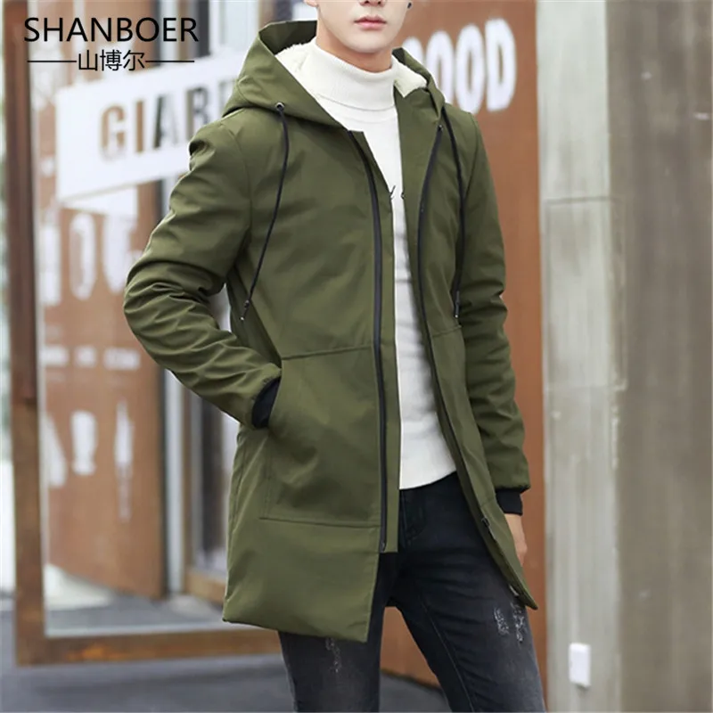 

New Winter Jacket men hooded Slim Korean Parka Hombre long Jacket coat cashmere mens windbreaker Parkas cotton Oversized 5XL 22