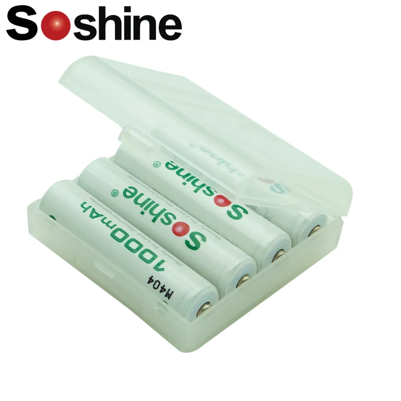 

4PCS 1.2V 1000mAh soshine Rechargeable AAA Battery Ni-MH Battery with Battery Box