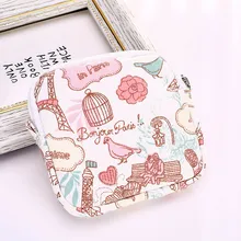 Lovely Women Girl Cute Sanitary Pad Organizer Holder Napkin Towel Convenience Bags 6Colors 11.5*11.5cm Cotton and Hemp