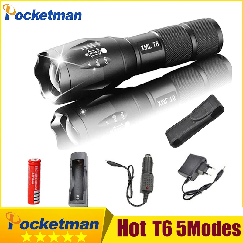 

Lanterna Flashlight XM-T6 3800lm LED Torch Zoomable Linternas LED Flashlight Tactical flashlight For 3xAAA or 1x18650 z93+1