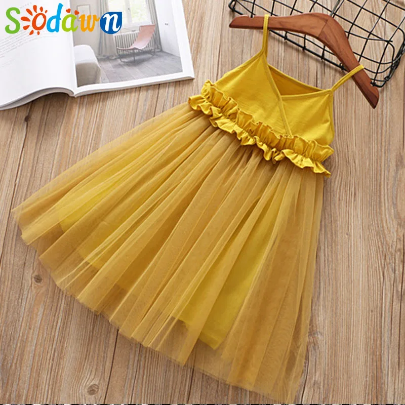 

Sodawn 2018 Girls Cltohes Fashion Simple Princess Dress Party Gown Birthday Fashion Baby Clothes Children Summer Kids Clothing