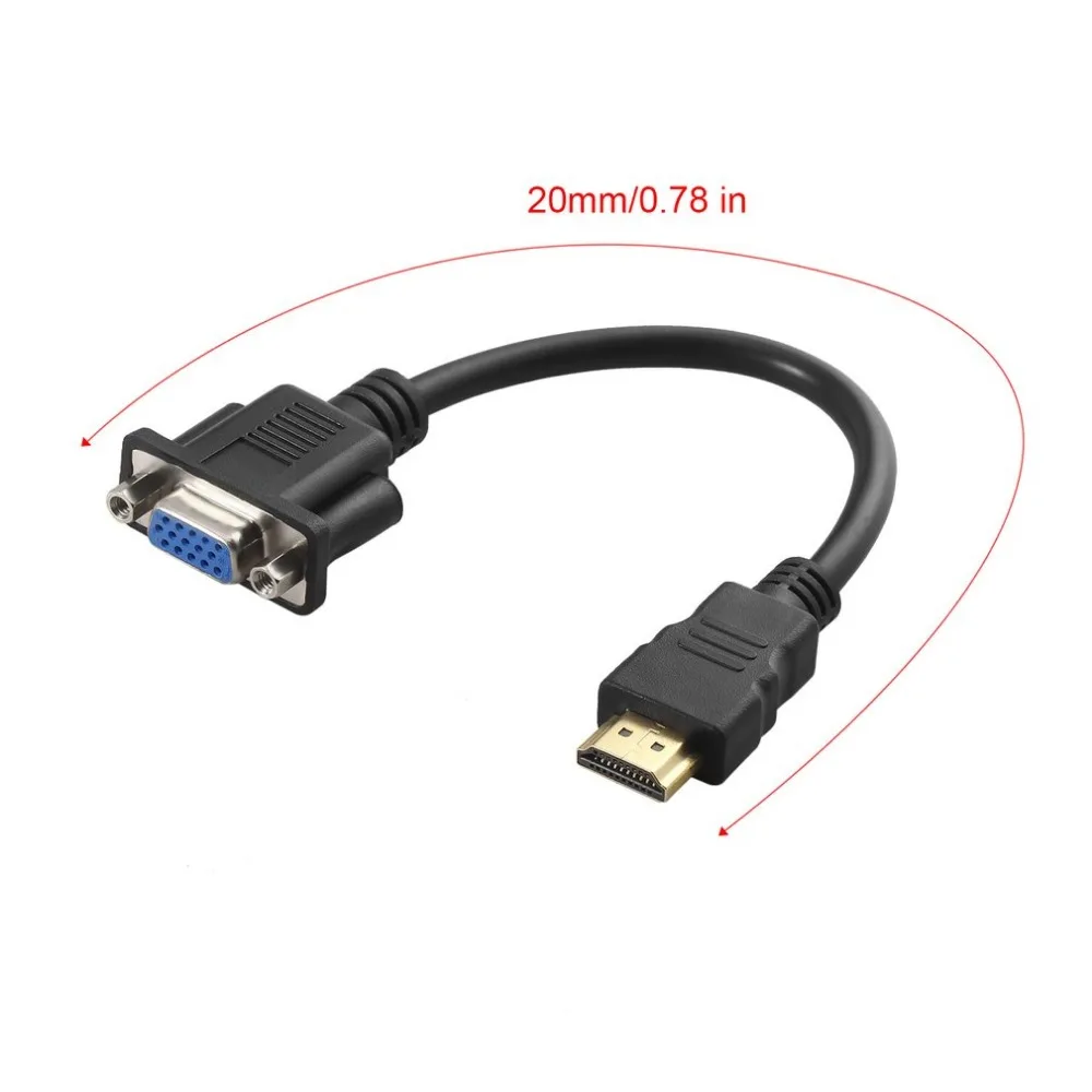 

HDMI Male To VGA D-SUB Female Video AV Adapter Converter HDMI Cable for HDTV Set-Top Cables Adaptores Dropshipping