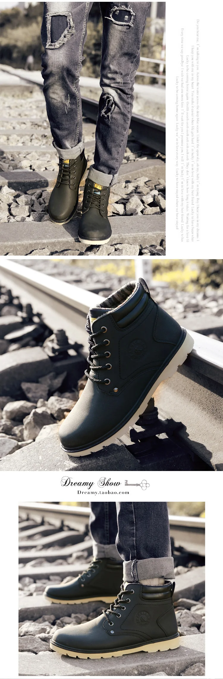 DIJIGIRLS Super Warm Men's Winter Pu Leather Ankle Boots Men Autumn Waterproof Snow Boots Leisure Martin Autumn Boots Shoes Mens