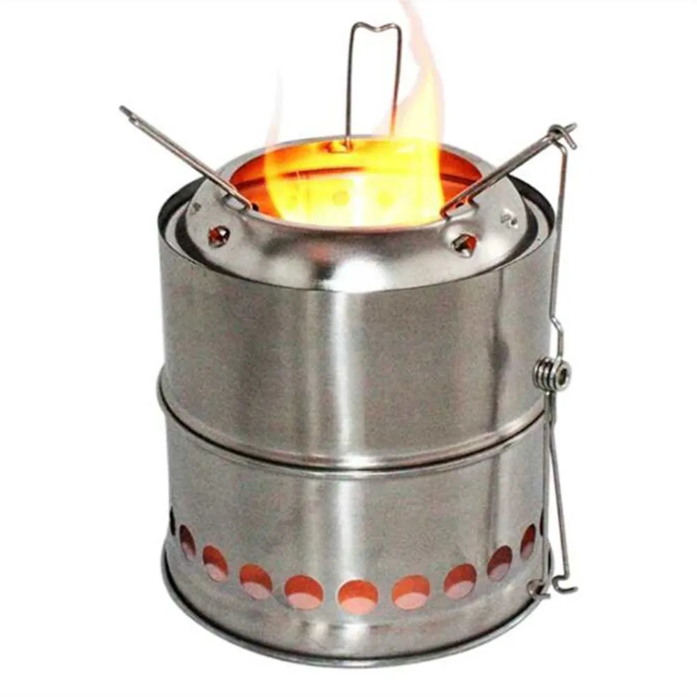 Wnnideo Portable Stainless Steel Wood Burning Camping Stove