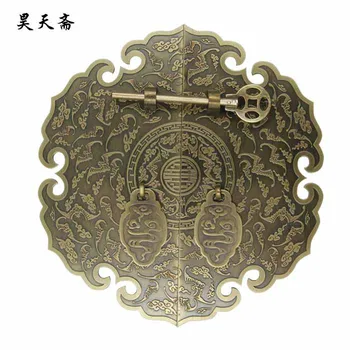 

[Haotian vegetarian] bronze Chinese furniture of Ming and Qing antique copper fittings copper live Tongsuo piece door handle