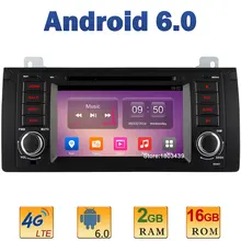 7″ 1024*600 Quad Core 2GB RAM 16GB ROM 4G LTE SIM WIFI Android 6.0 Car DVD Player Radio For BMW 5 E39 X5 E53 M5 Range Rover USB