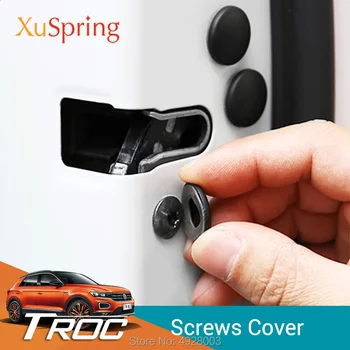 

Door Screws Cover Caps Protective Trim Stickers Accessories for Volkswagen VW T-roc Troc 2017 2018 2019