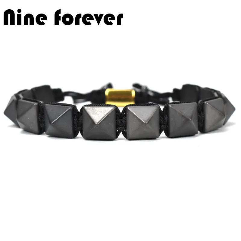 Nine forever гематит браслет для мужчин ювелирные изделия башня Будды Шарм плетение