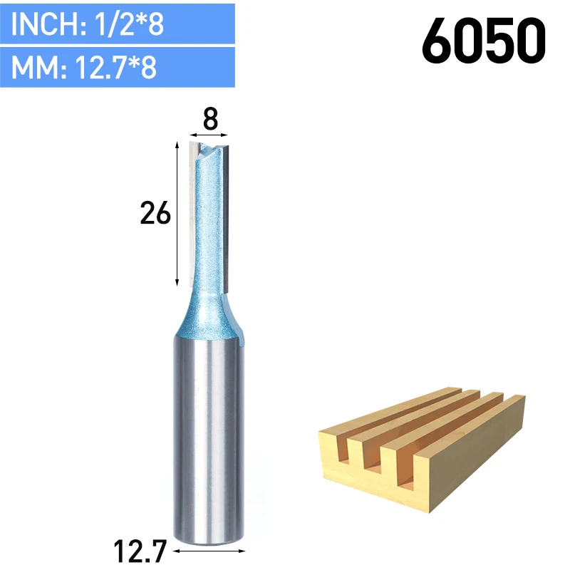 HUHAO 1 шт. промышленная Концевая фреза для деревообработки двустворчатый Концевая мельница прямой триммер бит шарпедвольфрама фреза - Длина режущей кромки: 6050
