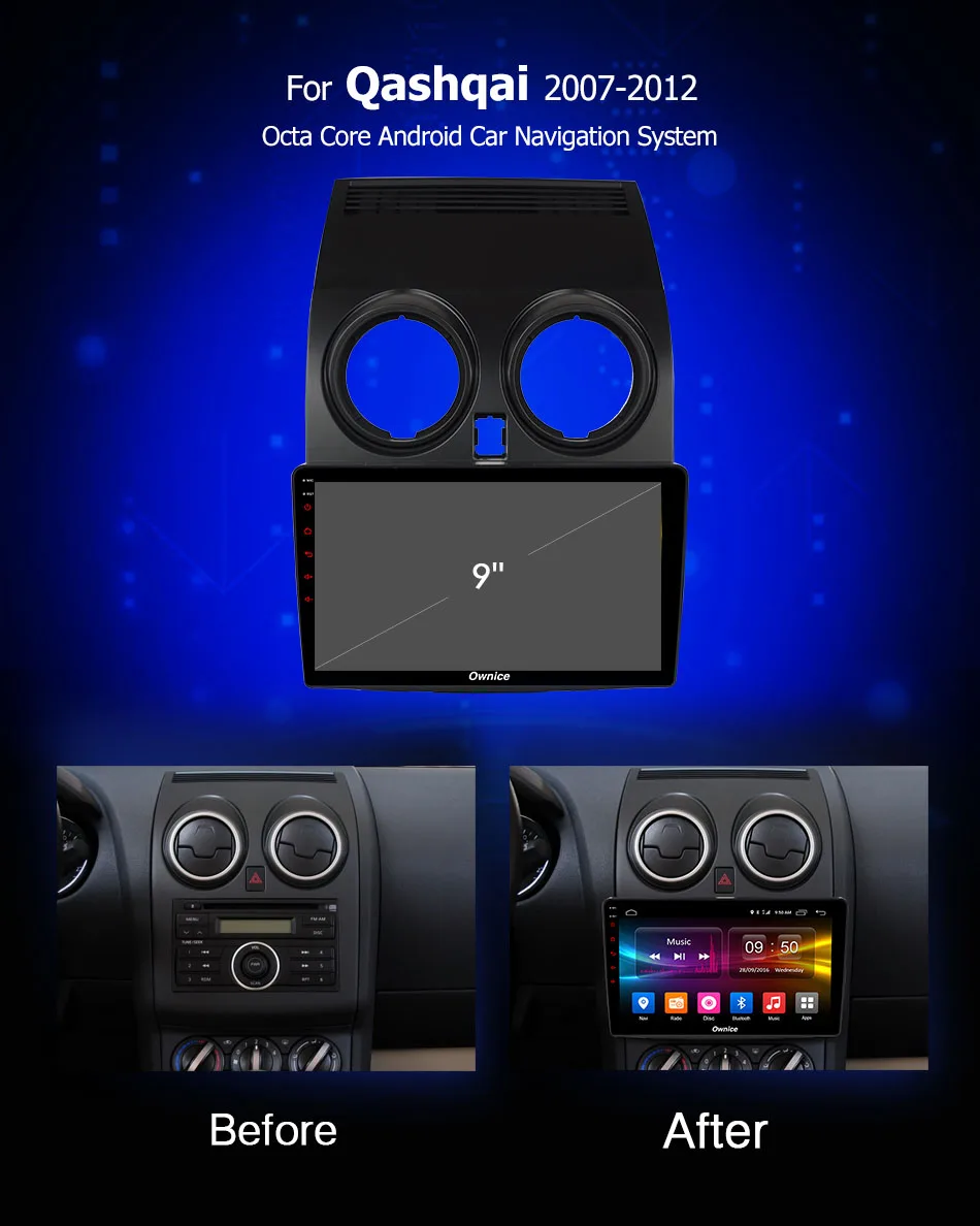 Excellent 9" IPS 8 Core 4G+32GAndroid 8.1 Car DVD Player GPS Navigation Radio For Nissan Qashqai 1 2006-2013 J10 Multimedia CarPlay DSP 4