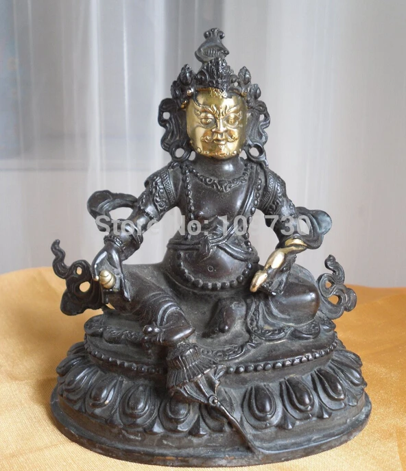 

001246 Tibetan Buddhist bronze KUBERA EINZIGARTIG Dzambala buddha statue 13 cm tall