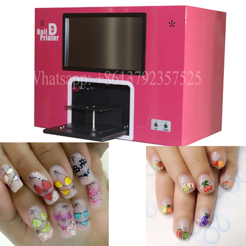 free shipping nail art machine with computer inside and touch screen digital nail and flower printer