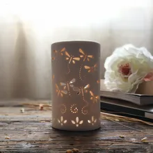 Изысканная белая полая керамическая масляная лампа для ароматерапии ладан горелка украшение комнаты бытовые ароматические свечи