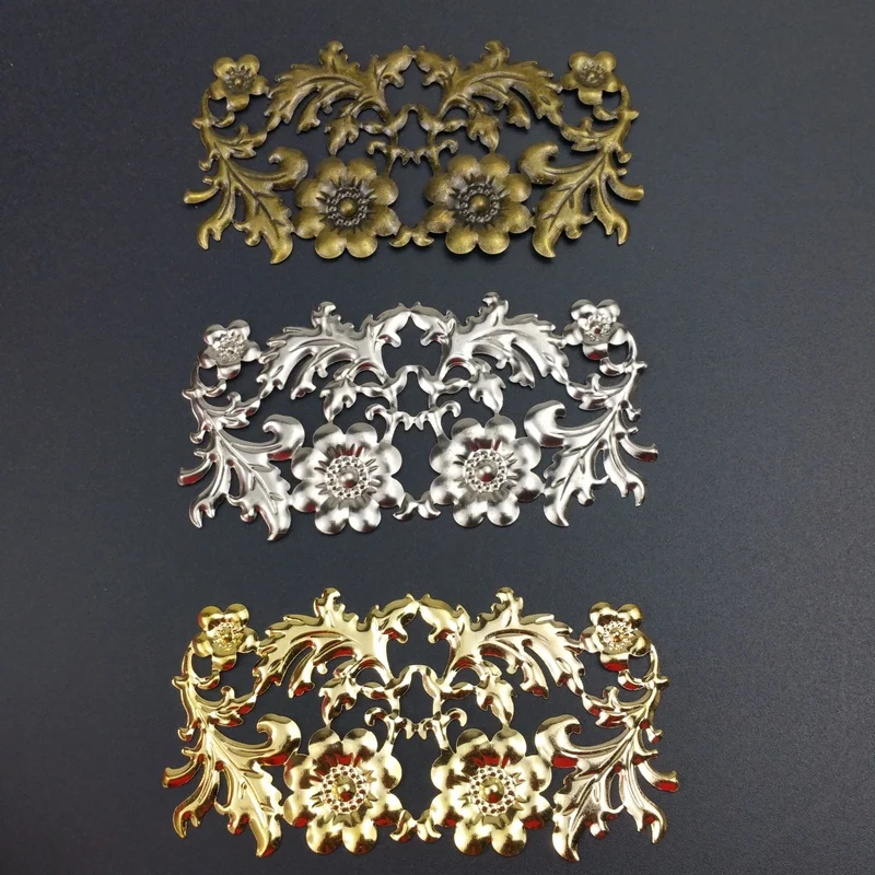 

5 шт./лот 42x86 мм Филигранное металлическое украшение соединитель для изготовления ювелирных изделий «сделай сам» Аксессуары Подвеска