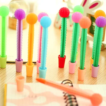 

48 pcs Gel Pens Kawaii Cactus pot black colored gel-inkpens for writing Cute stationery office school supplies