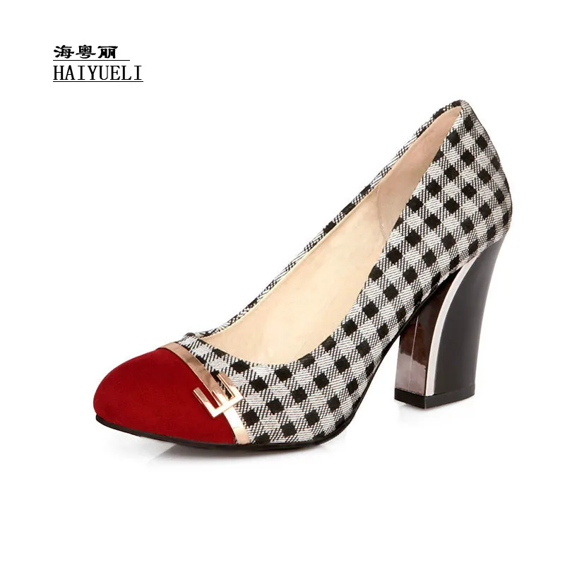 

New Fashion Summer Spring Female High Heels Thick Heel Shoes Women Pumps Chaussure Femme Zapatos Mujer Dresses