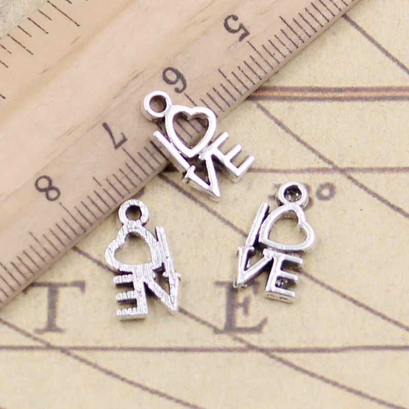 30 шт. Подвески Love Heart 12x9 мм тибетские бронзовые серебряные цветные античные