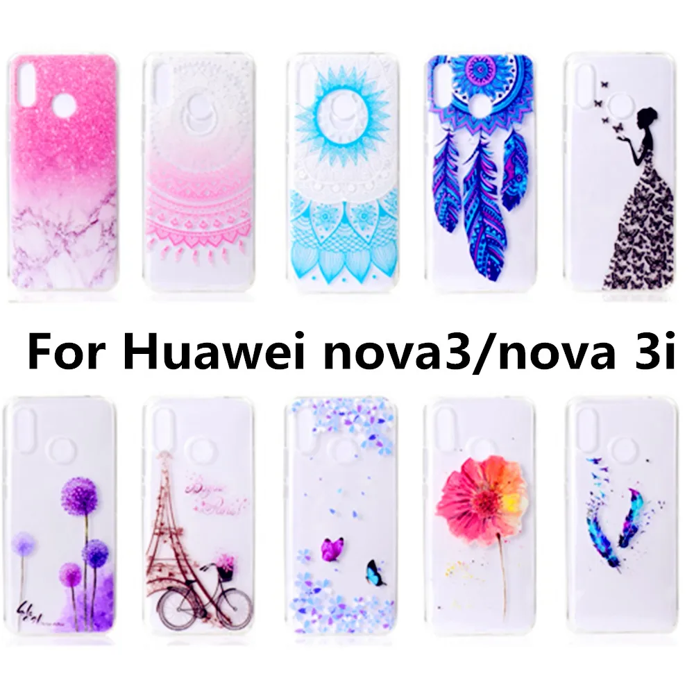 TPU soft silicon case For huawei nova 3i cute patterned animal Back Cover for 3 i nova3 nova3i cases Capa Funda 6.3&quot |