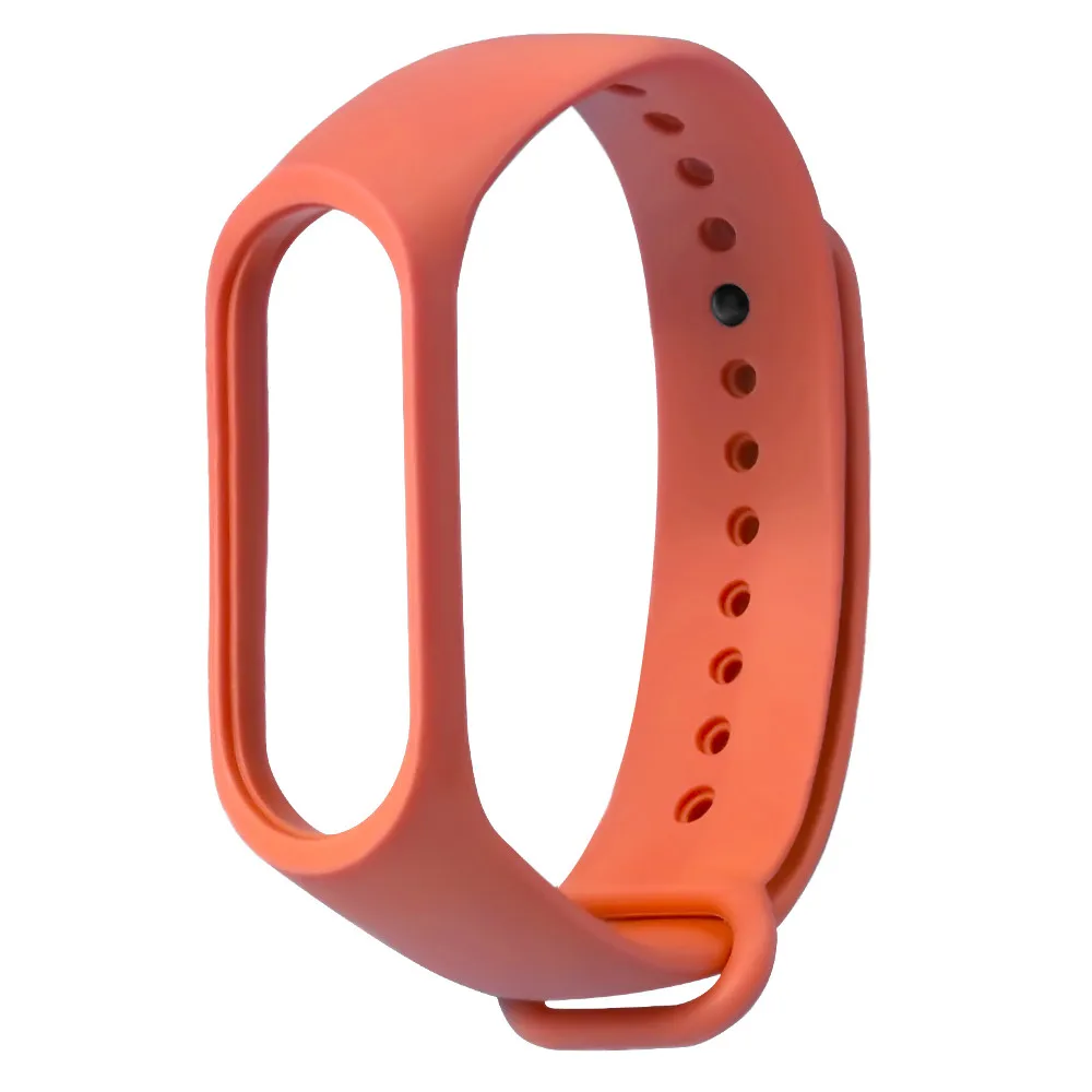 Спортивные Мягкие tермопластичный силикон замена Браслет ремешок на запястье для Xiao Mi Band 3 умный браслет умные часы с ремнем - Цвет: Orange