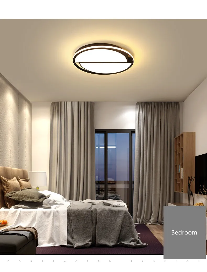Modern Round Iron Living Room Chandelier Fixtures LED Lustre Bedroom Restaurant Dimmable Chandeliers Lighting Lampara Techo 6