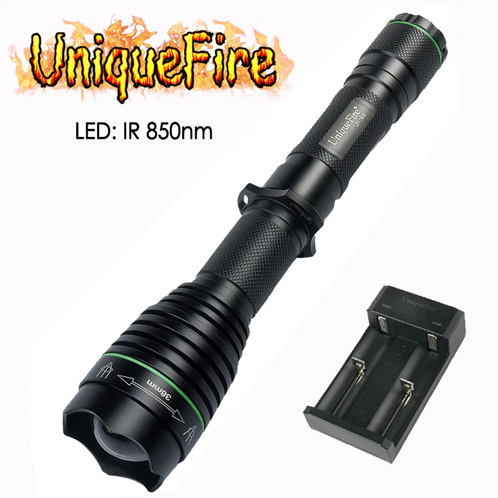 UniqueFire портативный фонарик Оригинал 1508 38 мм выпуклая линза светодиодный 850NM ИК